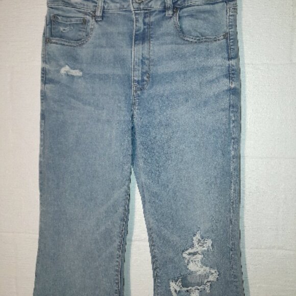 AE Next Level Ripped Super High-Waisted Flare Jean American Eagle Sz 12 Reg NWOT - Picture 5 of 12